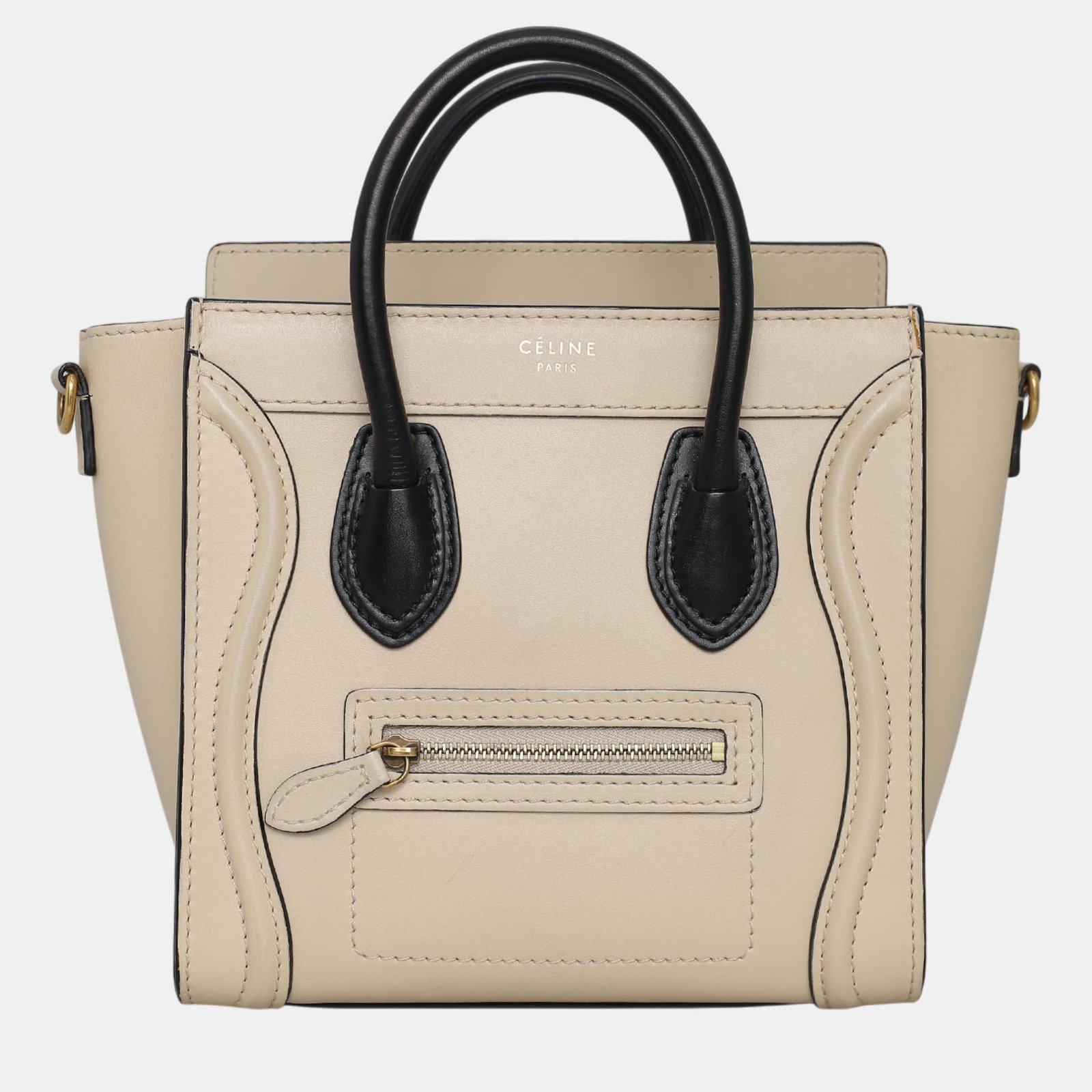 Celine Nude, Black Leather Nano Luggage Bag