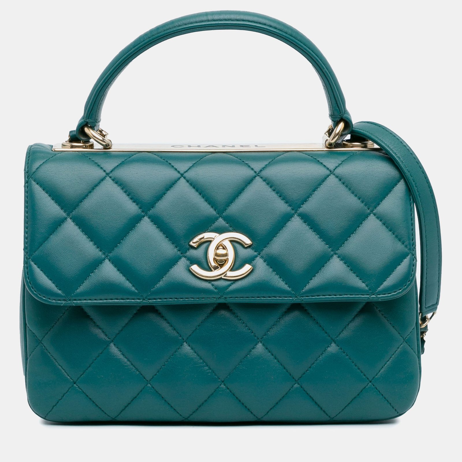 Chanel Teal Lambskin Trendy CC Small Flap Bag