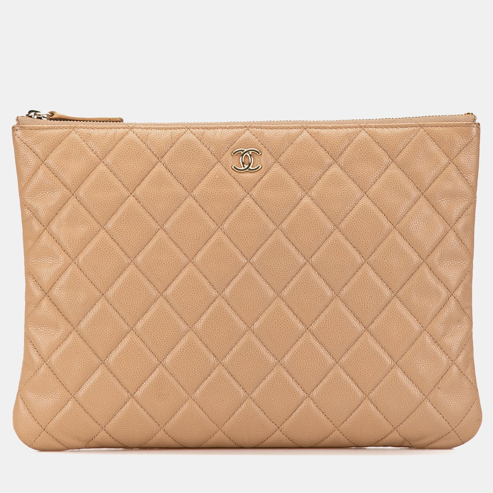 Chanel Quilted Caviar O Case Clutch