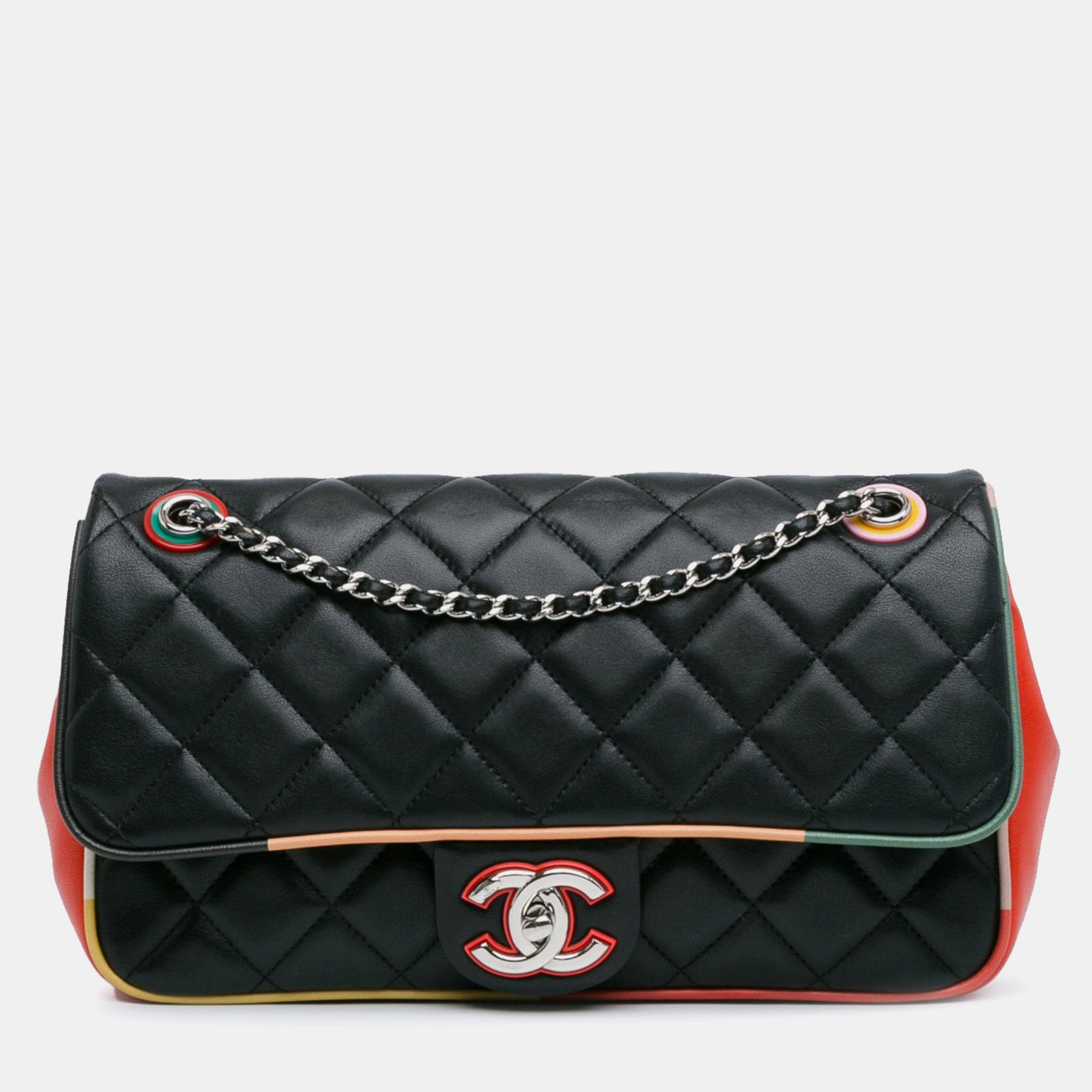 Chanel Multicolour Quilted Lambskin Cuba Color Medium Flap Bag