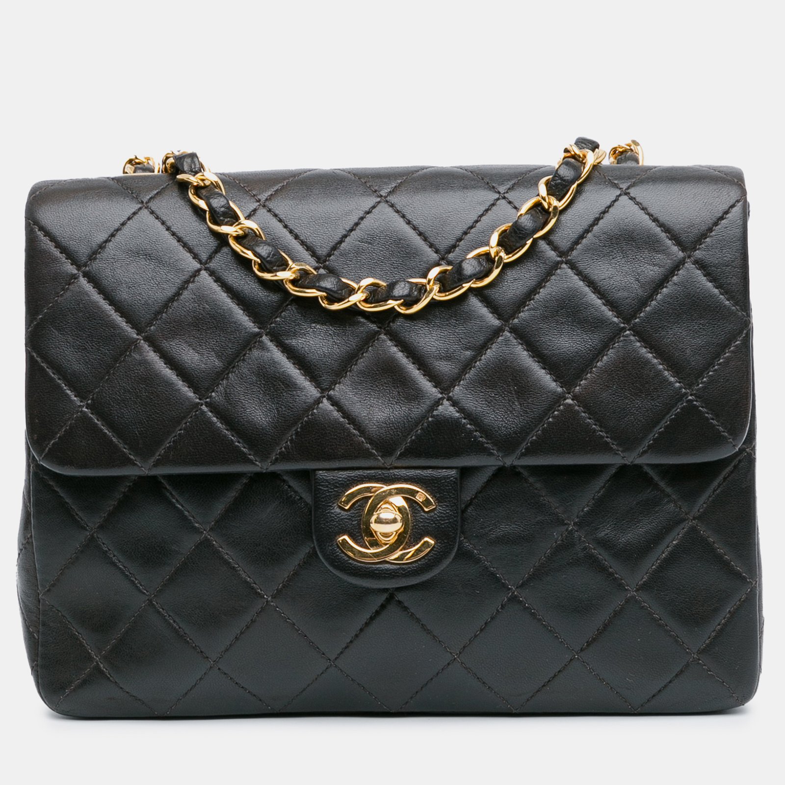 Chanel Black Quilted Classic Lambskin Flap Square Bag