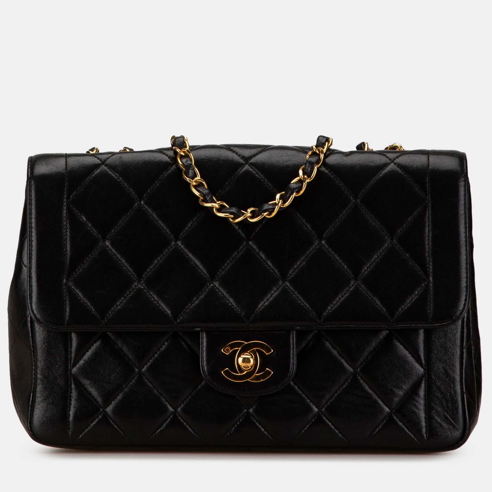 Chanel Medium Quilted Lambskin Border Single Flap Bag