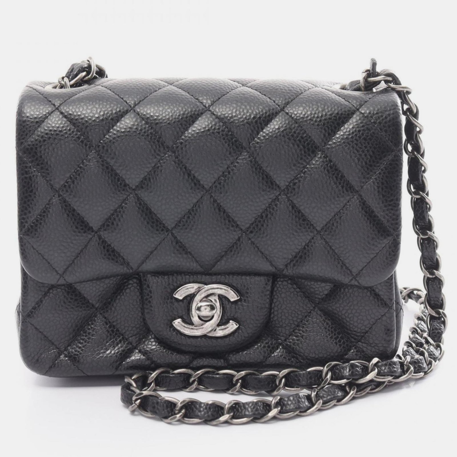 Chanel Black Caviar Skin (Grained Calfskin) Matelasse Shoulder Bag