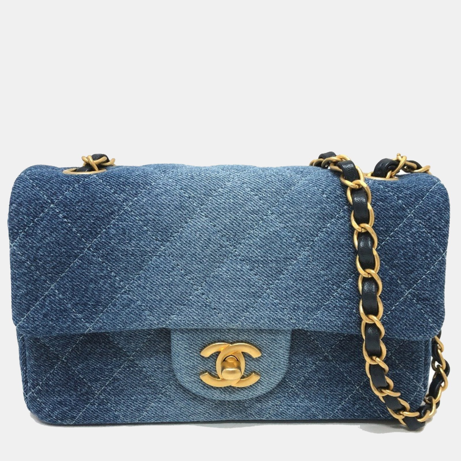 Chanel Blue Denim Matelasse Gradient Shoulder Bag