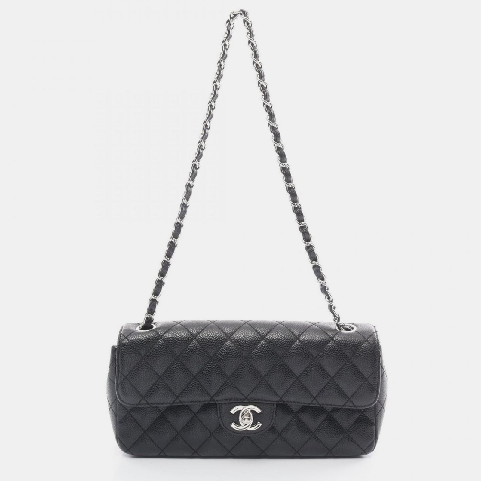 Chanel Black Caviar Skin (Grained Calfskin) Matelasse Shoulder Bag