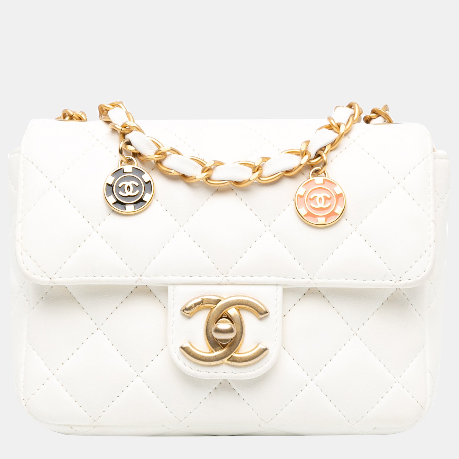 Chanel Mini Square Classic Lambskin Casino Royale Charms Single Flap