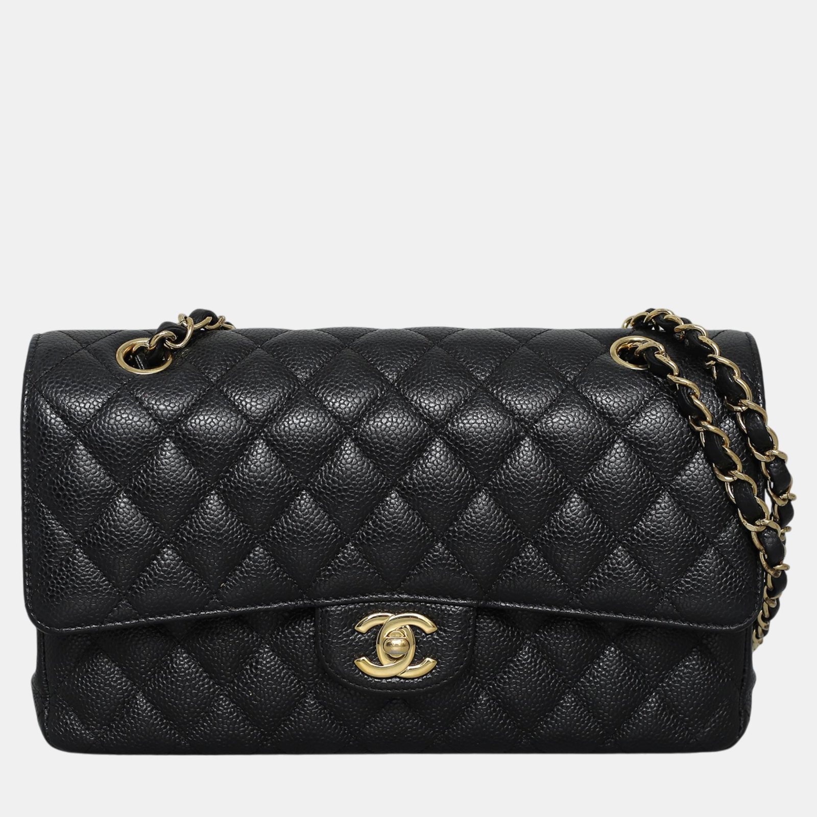 Chanel Black Caviar Leather Medium Classic Double Flap Bag