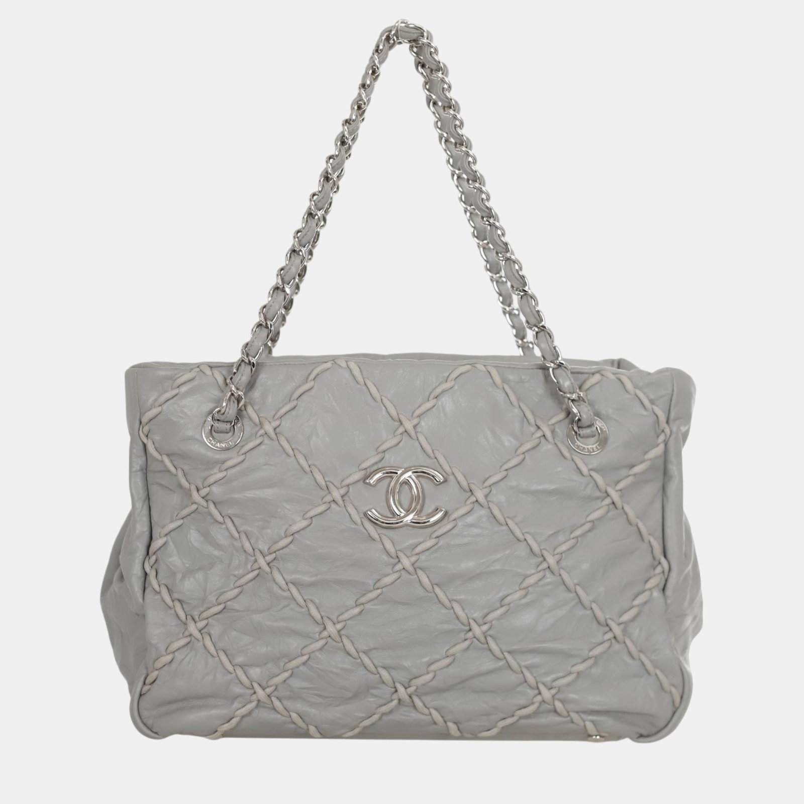Chanel Grey Leather Ultra Stitch Shoulder Bag