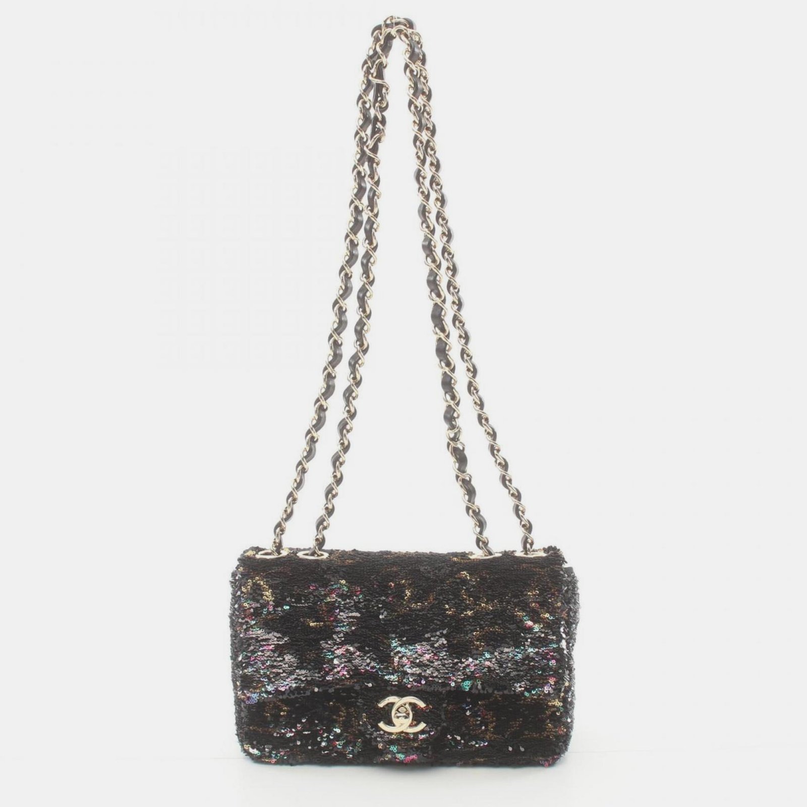 Chanel Coco Mark Lambskin Black Multicolor Shoulder Bag