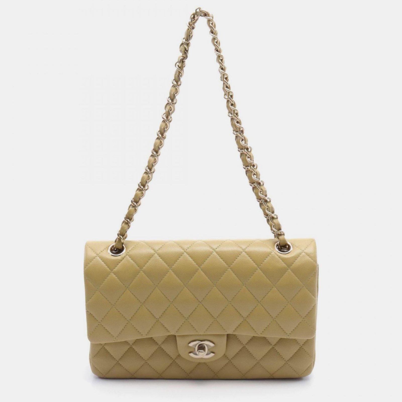 Chanel Matelasse W-Flap Caviar Skin (Grained Calf) Brown Shoulder Bag
