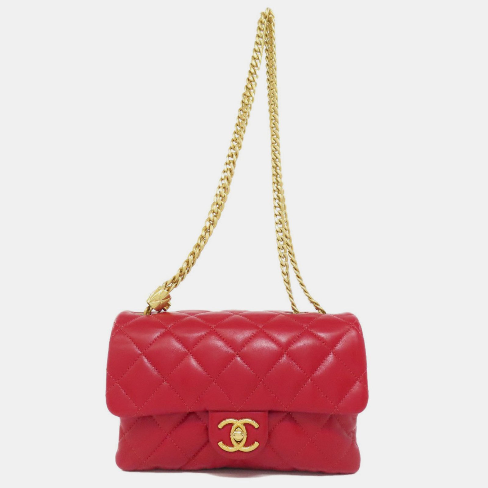 Chanel Lambskin Chain Shoulder Matelasse Bag