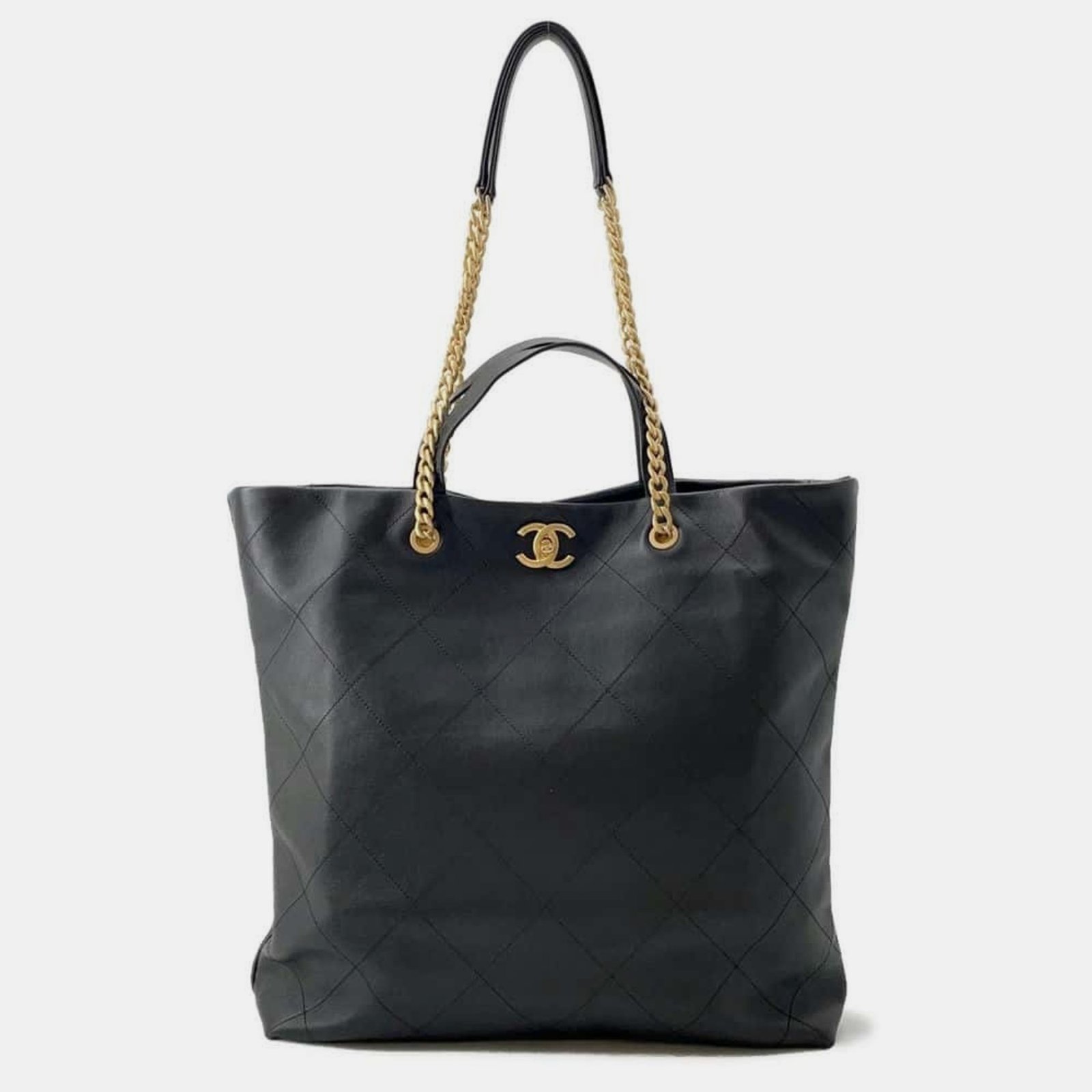 Chanel Matelasse Coco Mark Maxi Black Tote Bag