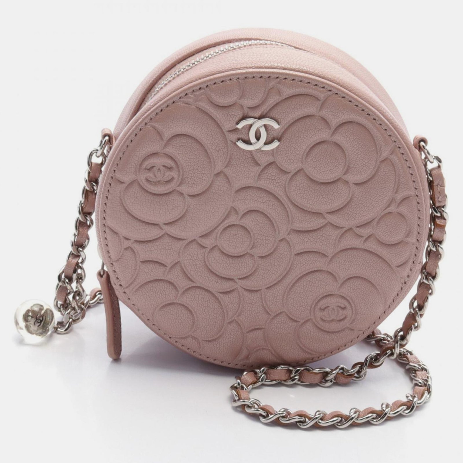 Chanel Pink Leather Camellia Shoulder Bag