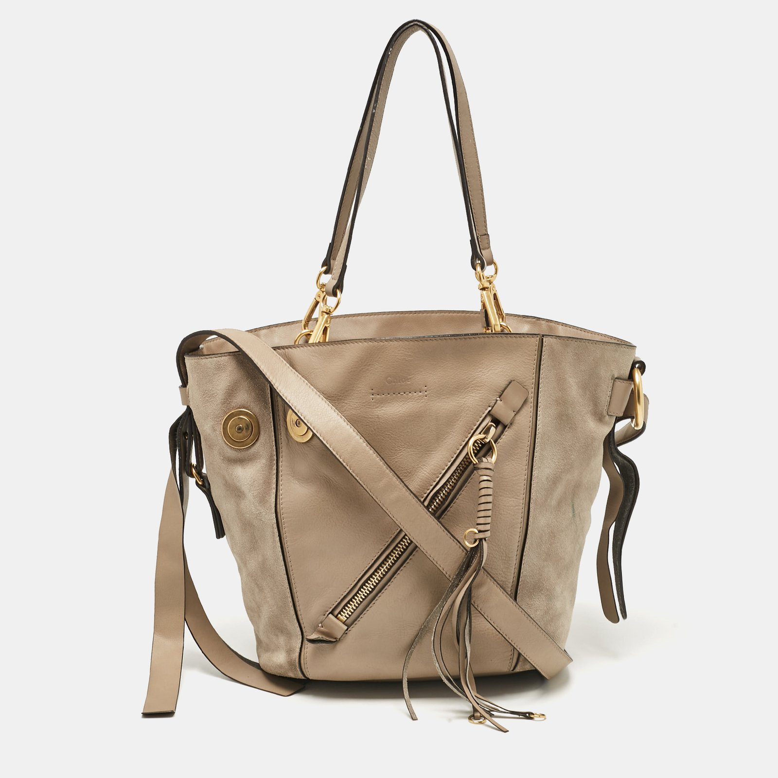 Chloe Beige Leather and Suede Myer Tote