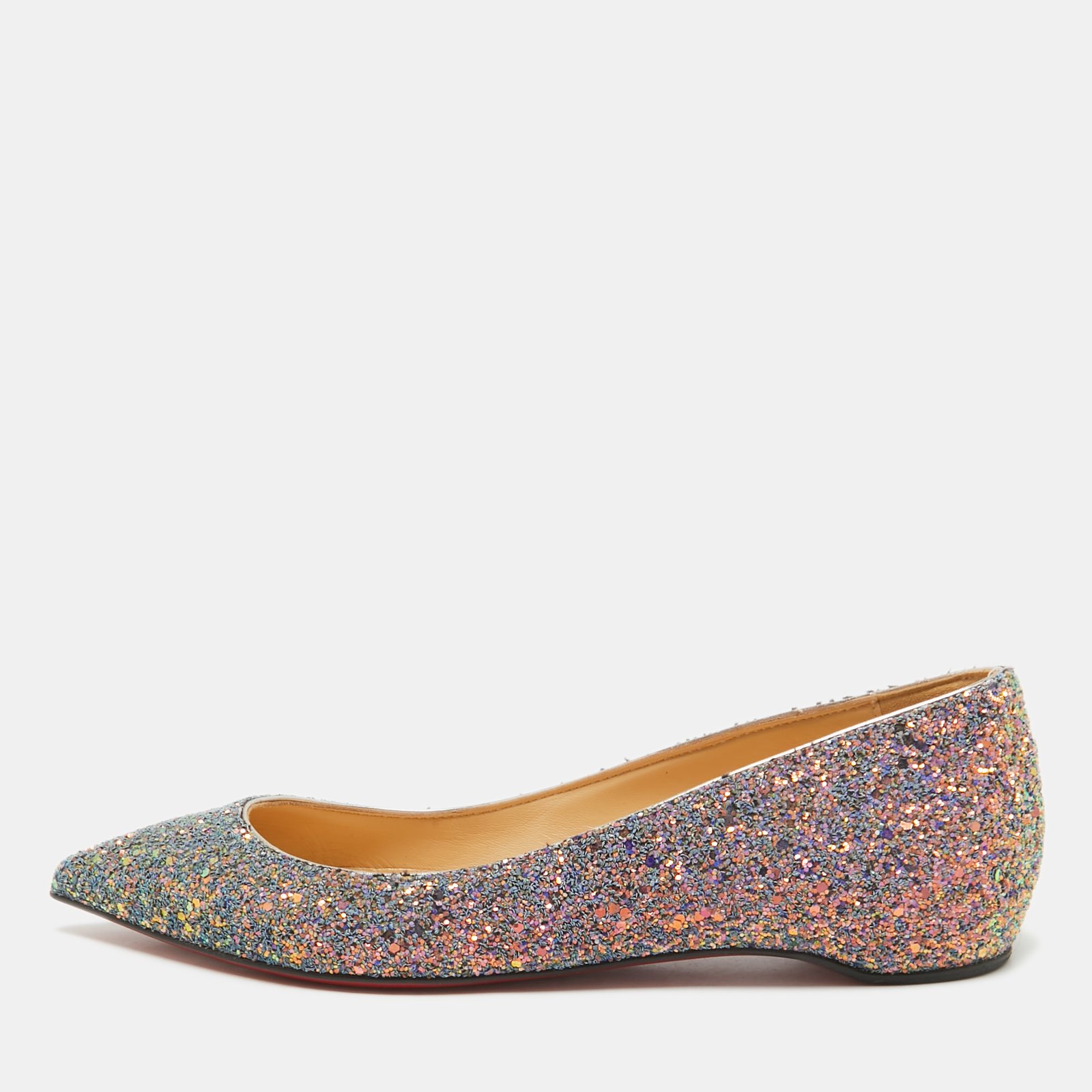 Christian Louboutin Multicolor Glitter Kate Ballet Flats Size 35