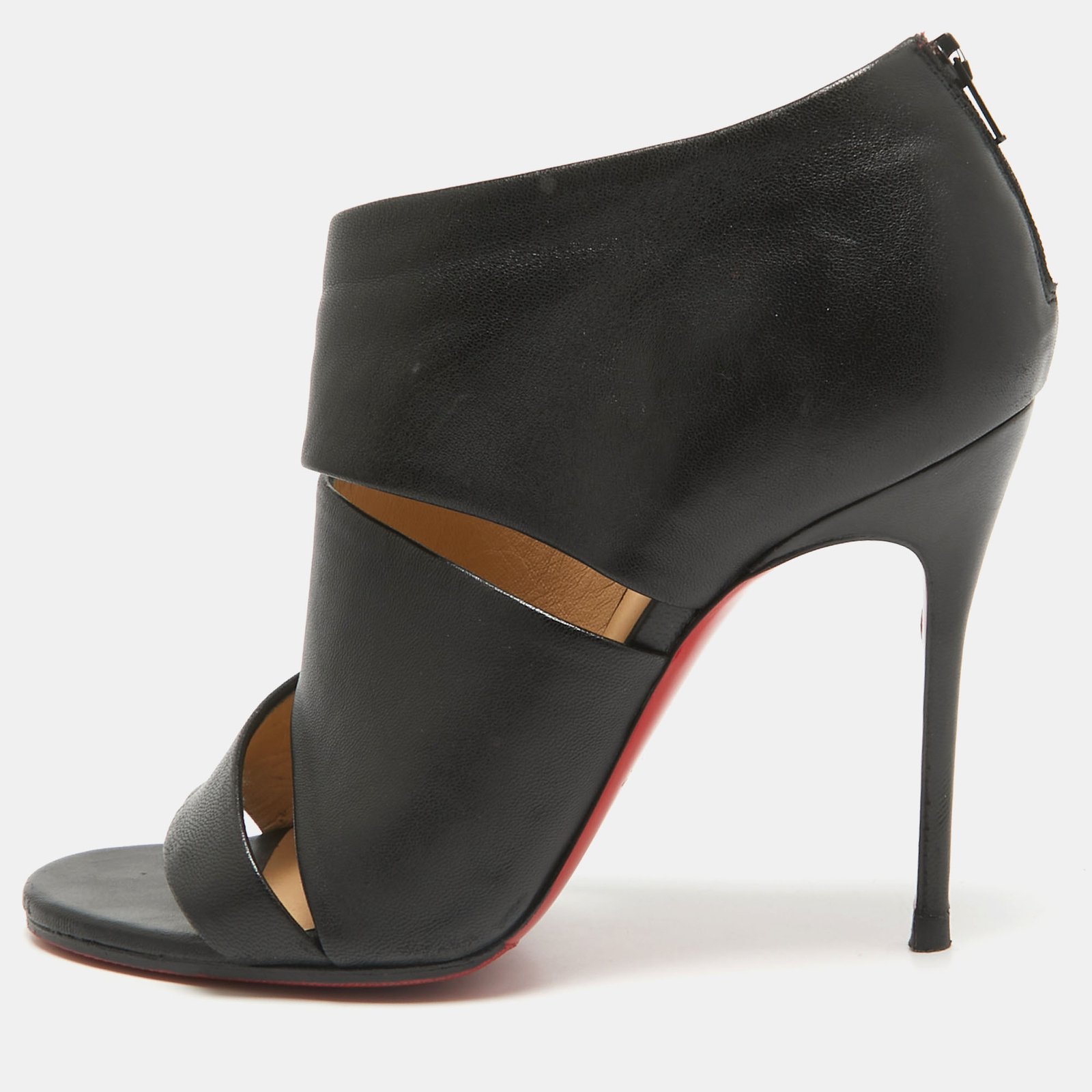 Christian Louboutin Black Leather Cachottiere Sandals Size 36