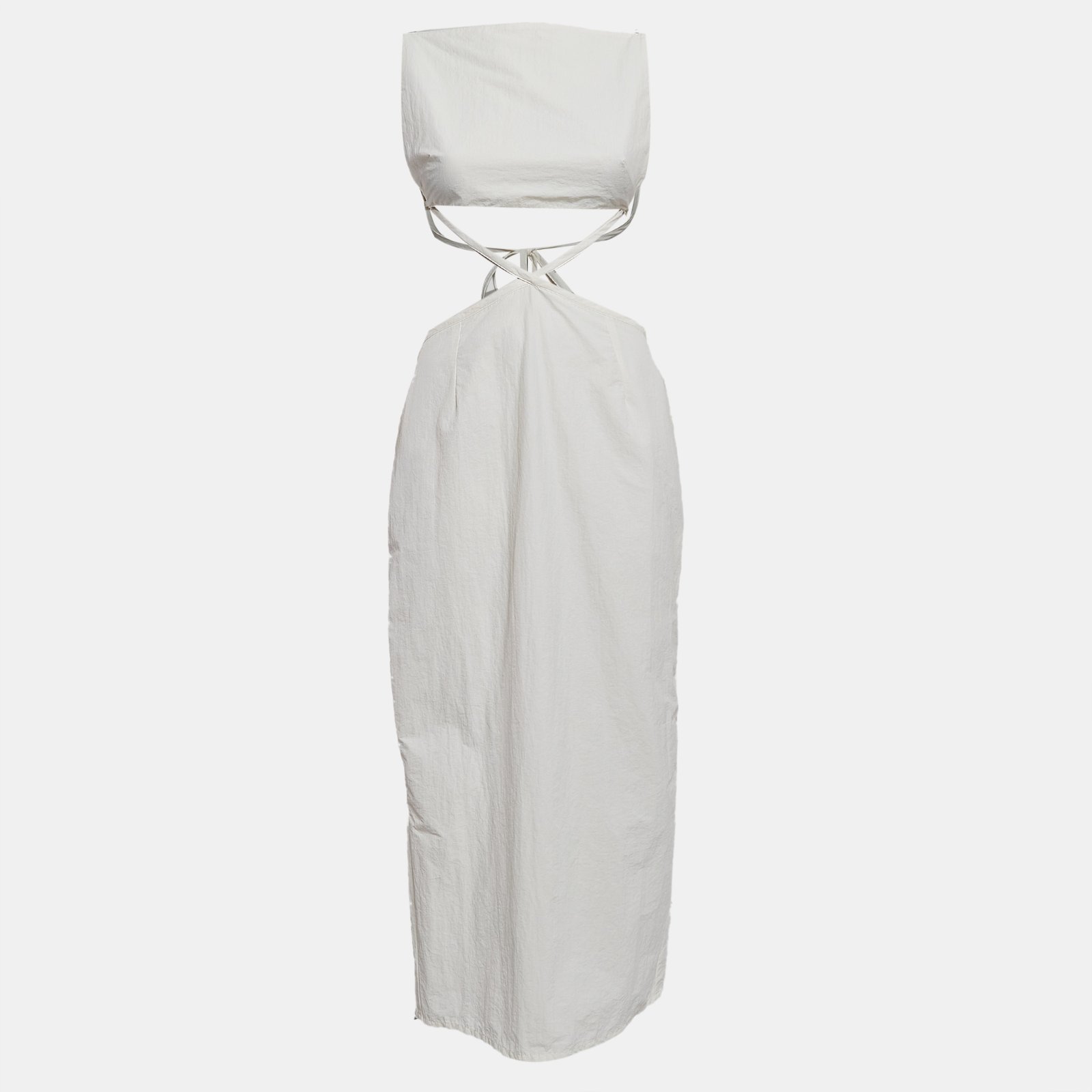 Christopher Esber White Cotton Blend Tie-Up Dress M