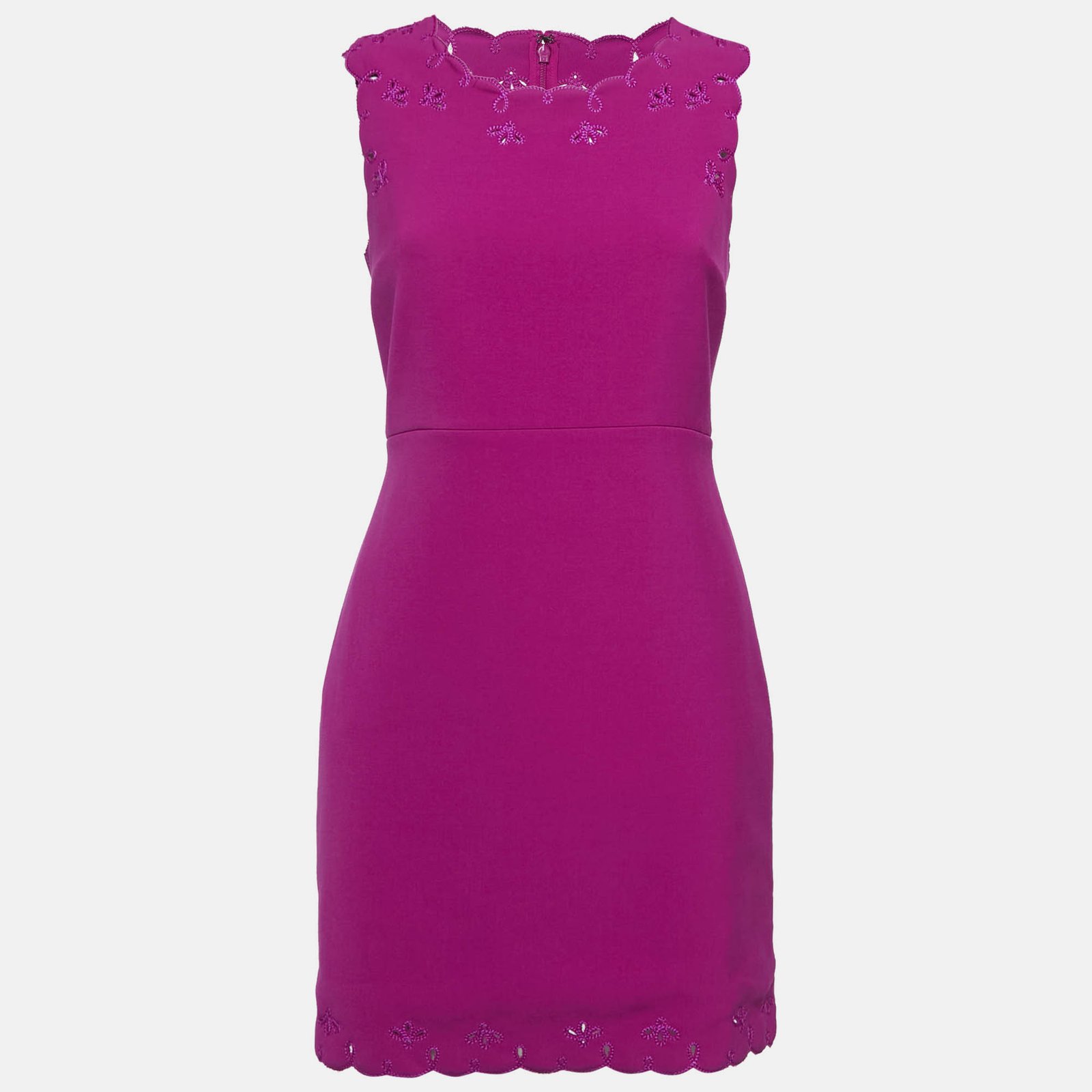 Diane Von Furstenberg Pink Knit Scallop Caralyn Dress S