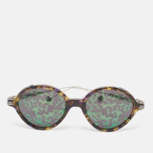 Dior Yellow Havana/Green Mirrored OX8TW Umbrage Round Sunglasses
