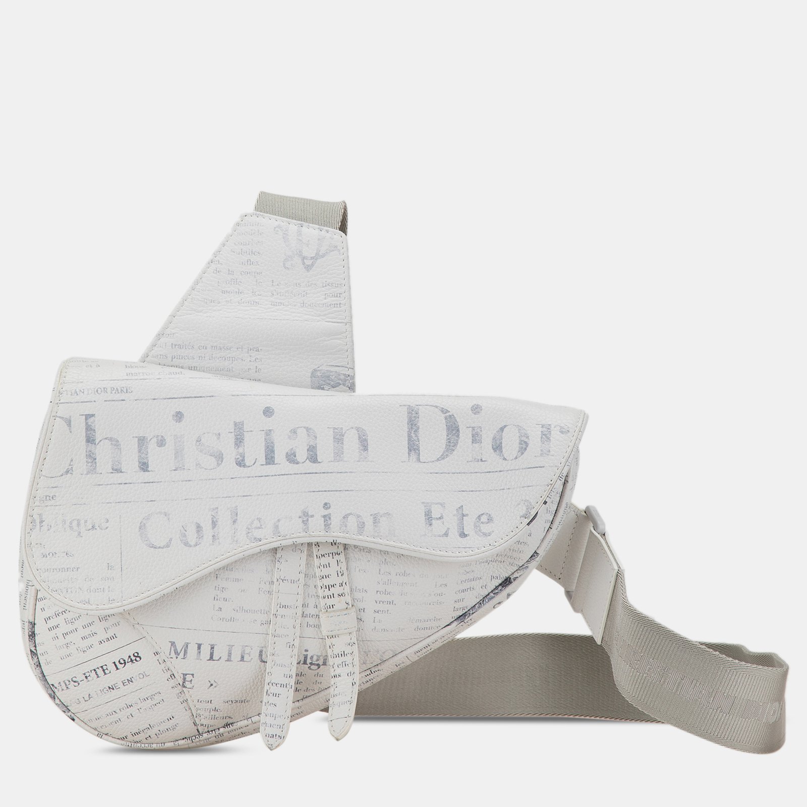 Dior Daniel Arsham Newspaper Print Saddle Bag