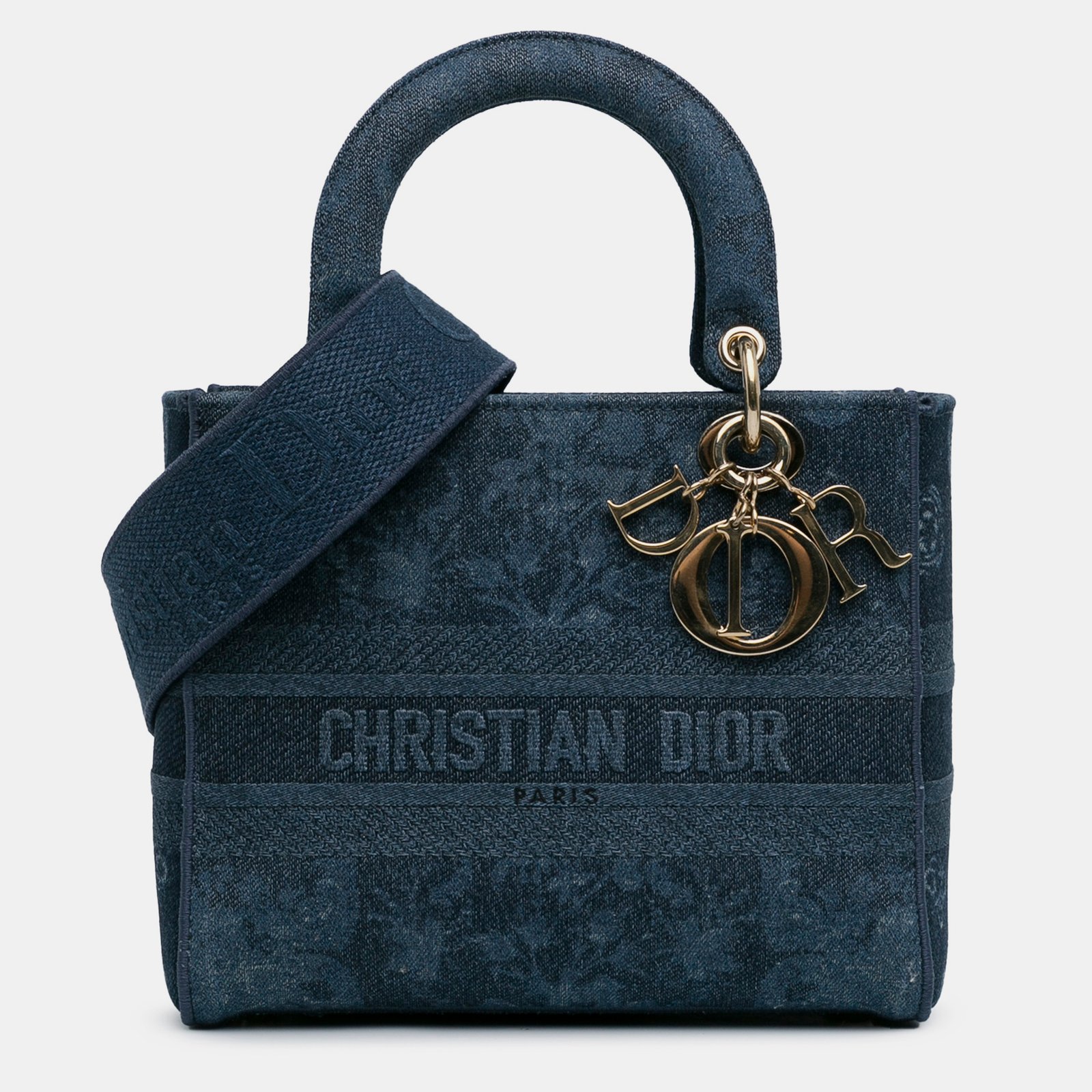 Dior Blue Denim Toile de Jouy Lady D-Lite Medium Bag
