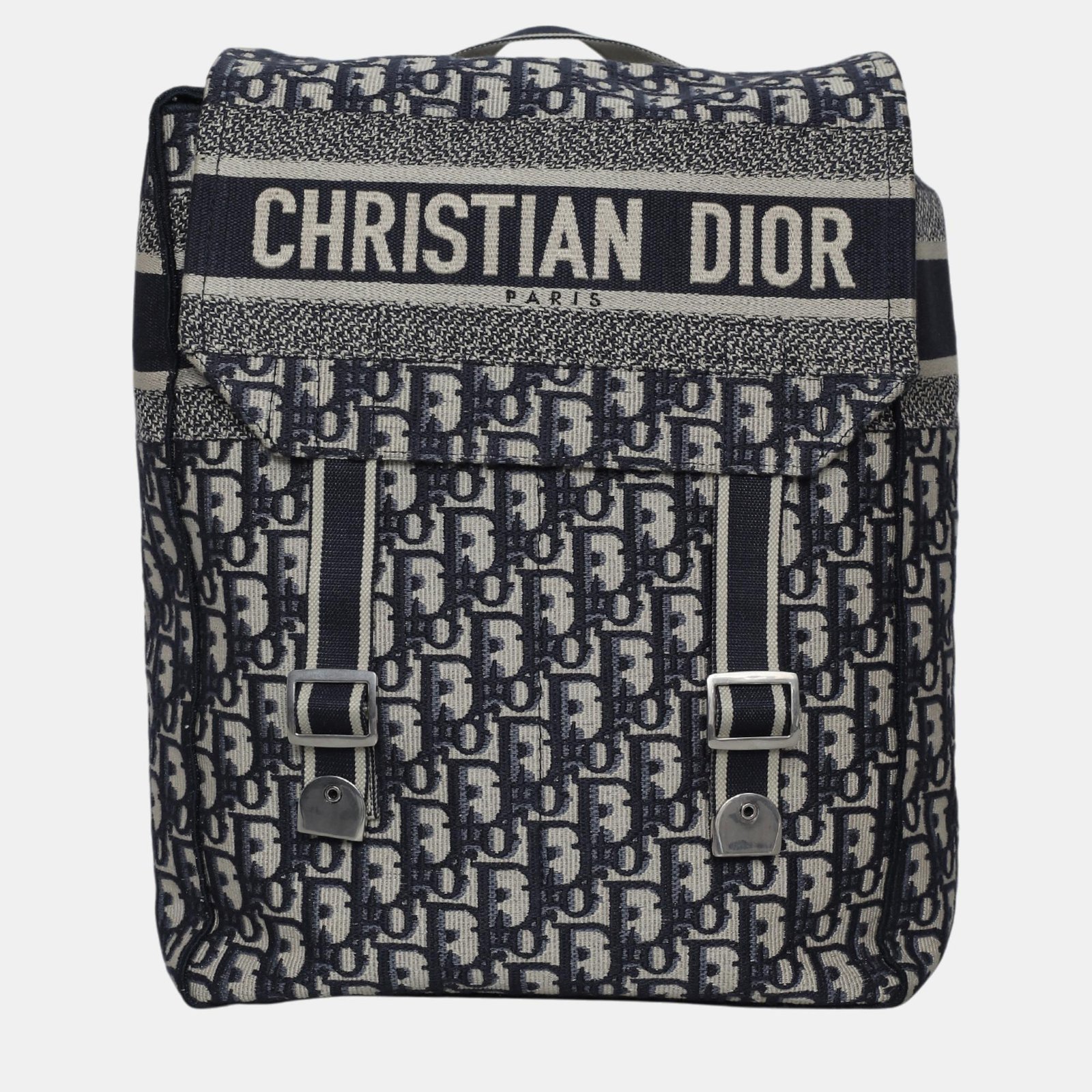 Dior Navy Blue, Beige Fabric Diorcamp Backpack