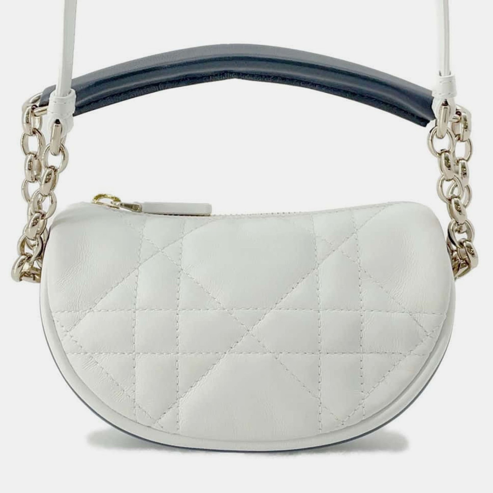 Dior White Leather Vibe Hobo Shoulder Bag Size micro