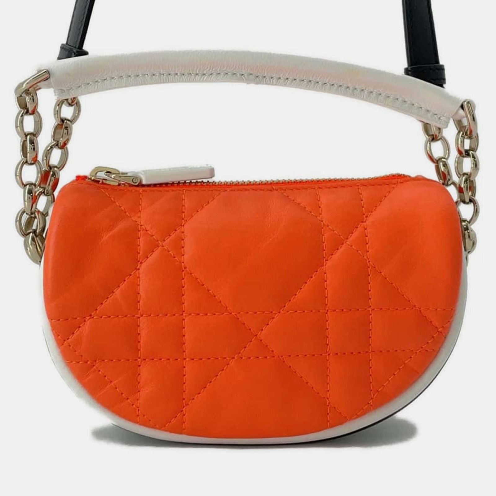Dior Orange Leather Vibe Hobo Shoulder Bag Size Mini