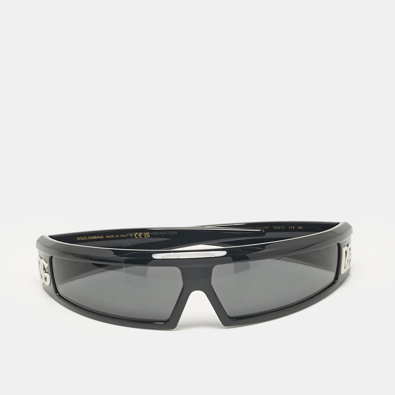 Dolce & Gabbana Black Acetate DG6181 Shield Sunglasses
