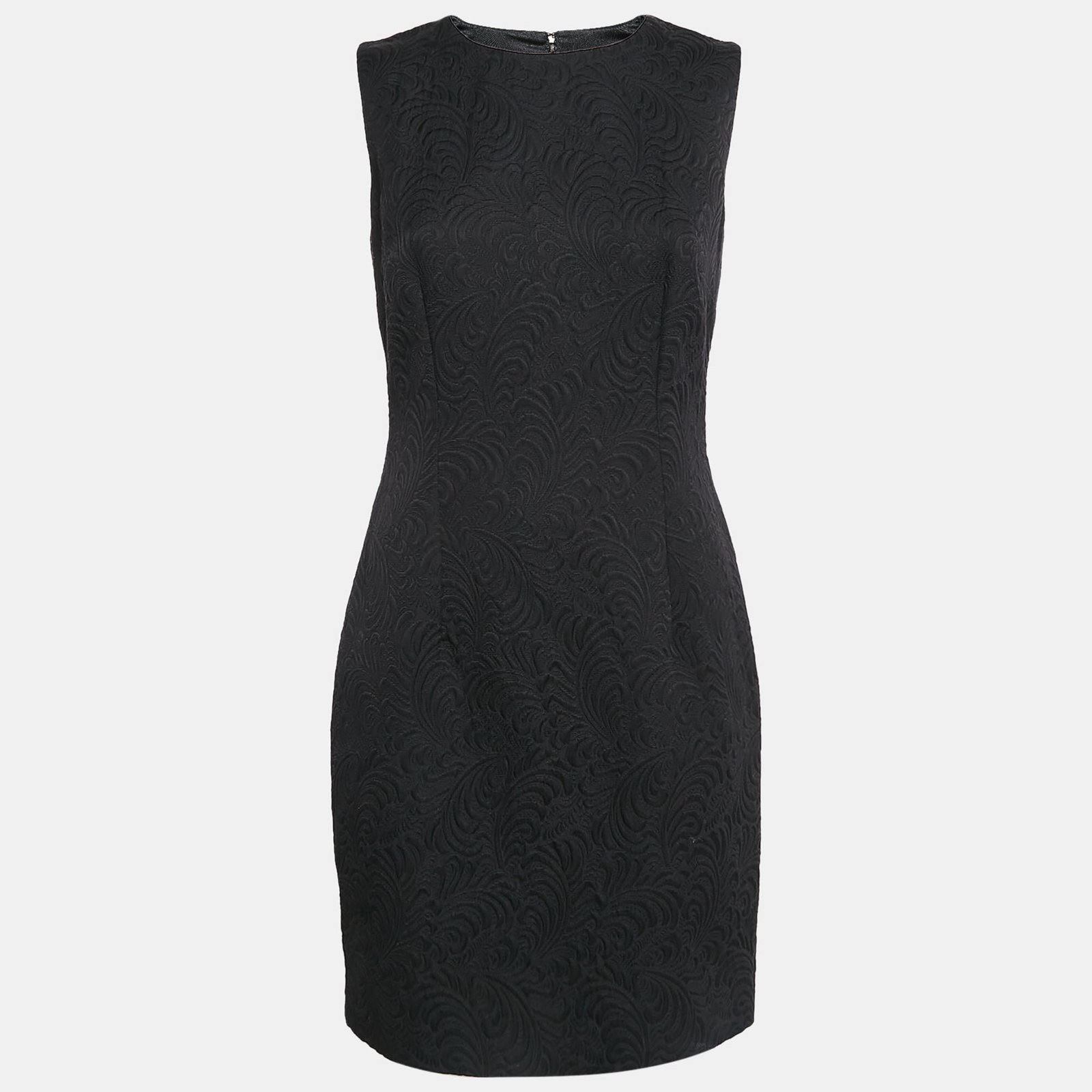 Dolce & Gabbana Black Jacquard Sleeveless Mini Dress M