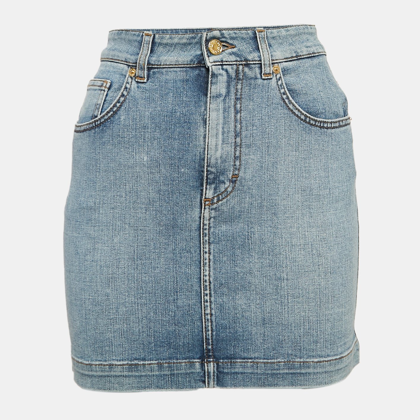 Dolce & Gabbana Blue Washed Denim Mini Skirt S