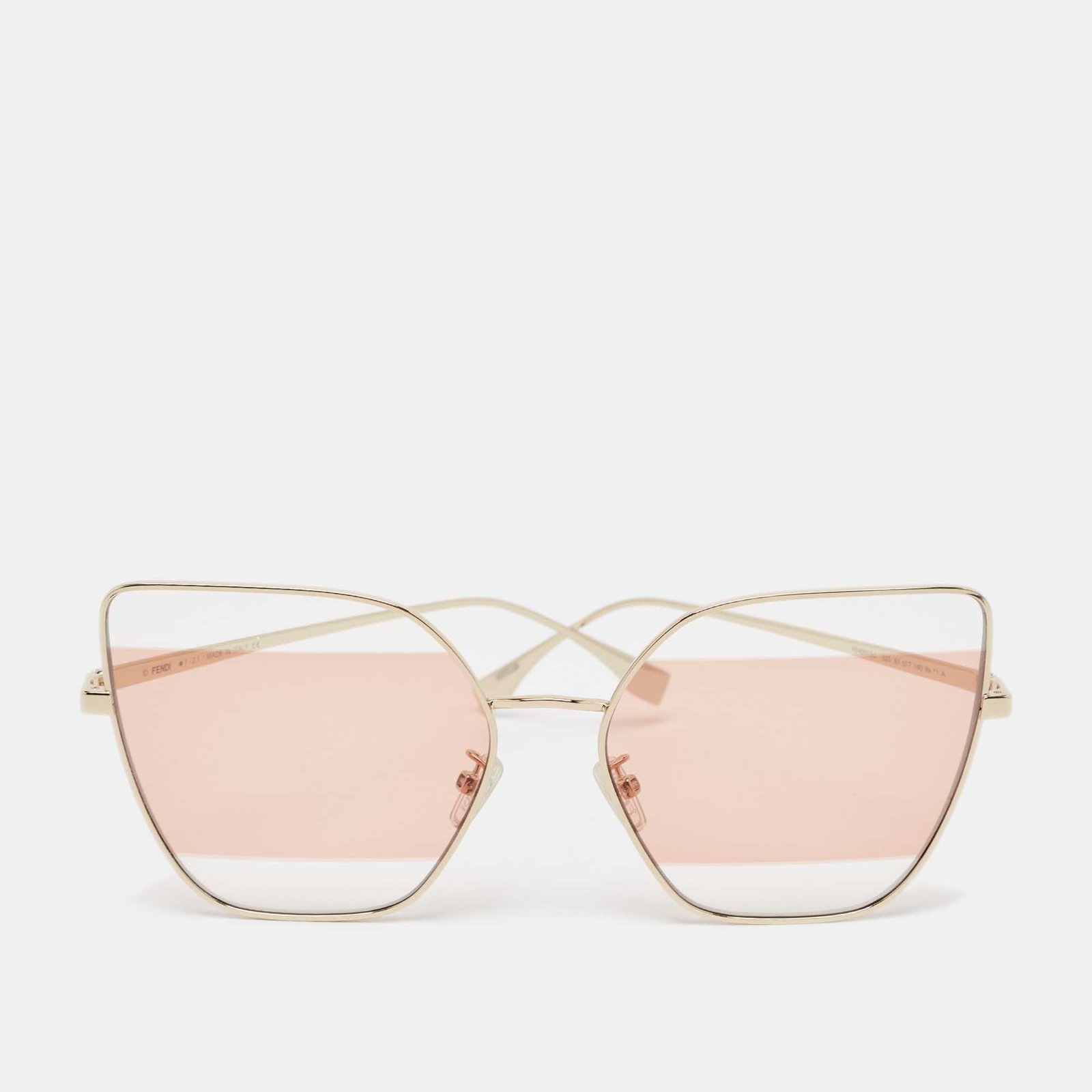 Fendi Gold/Orange FE40015U Stripe Butterfly Sunglasses