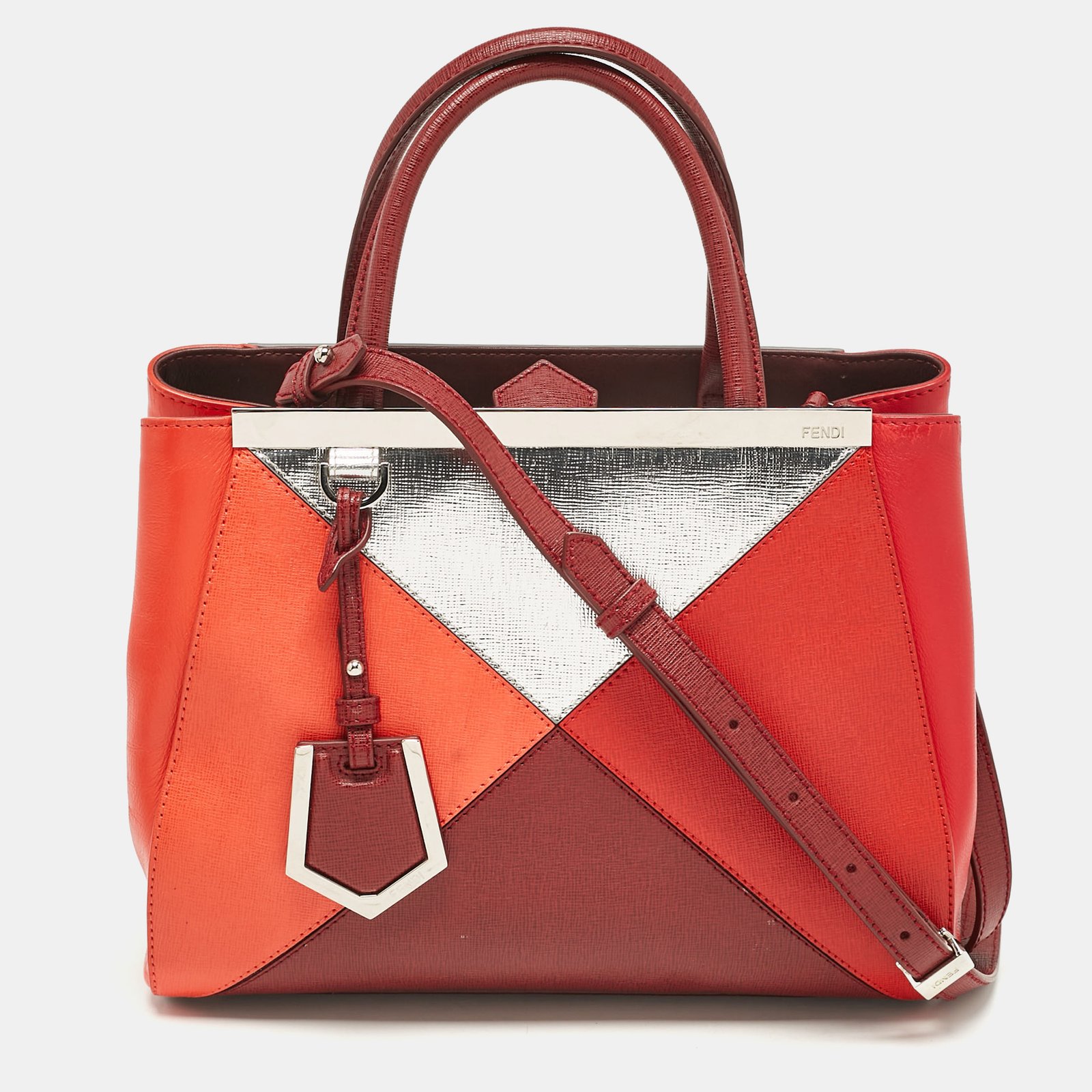 Fendi Multicolor Leather Small Patchwork 2Jours Tote