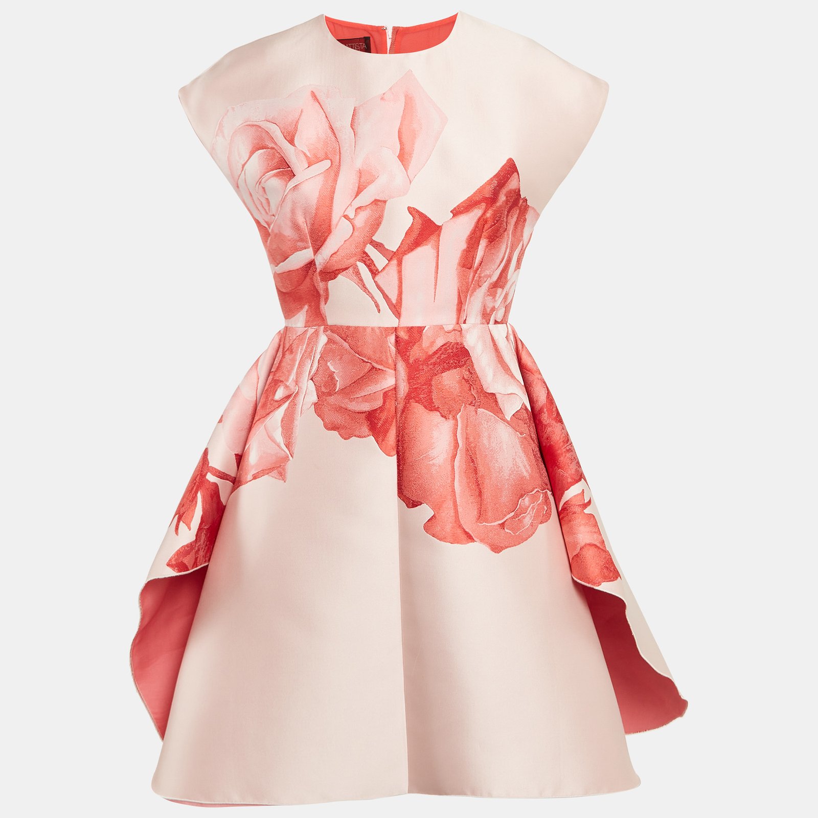 Giambattista Valli Pink Floral Jacquard Silk Flared Mini Dress XS
