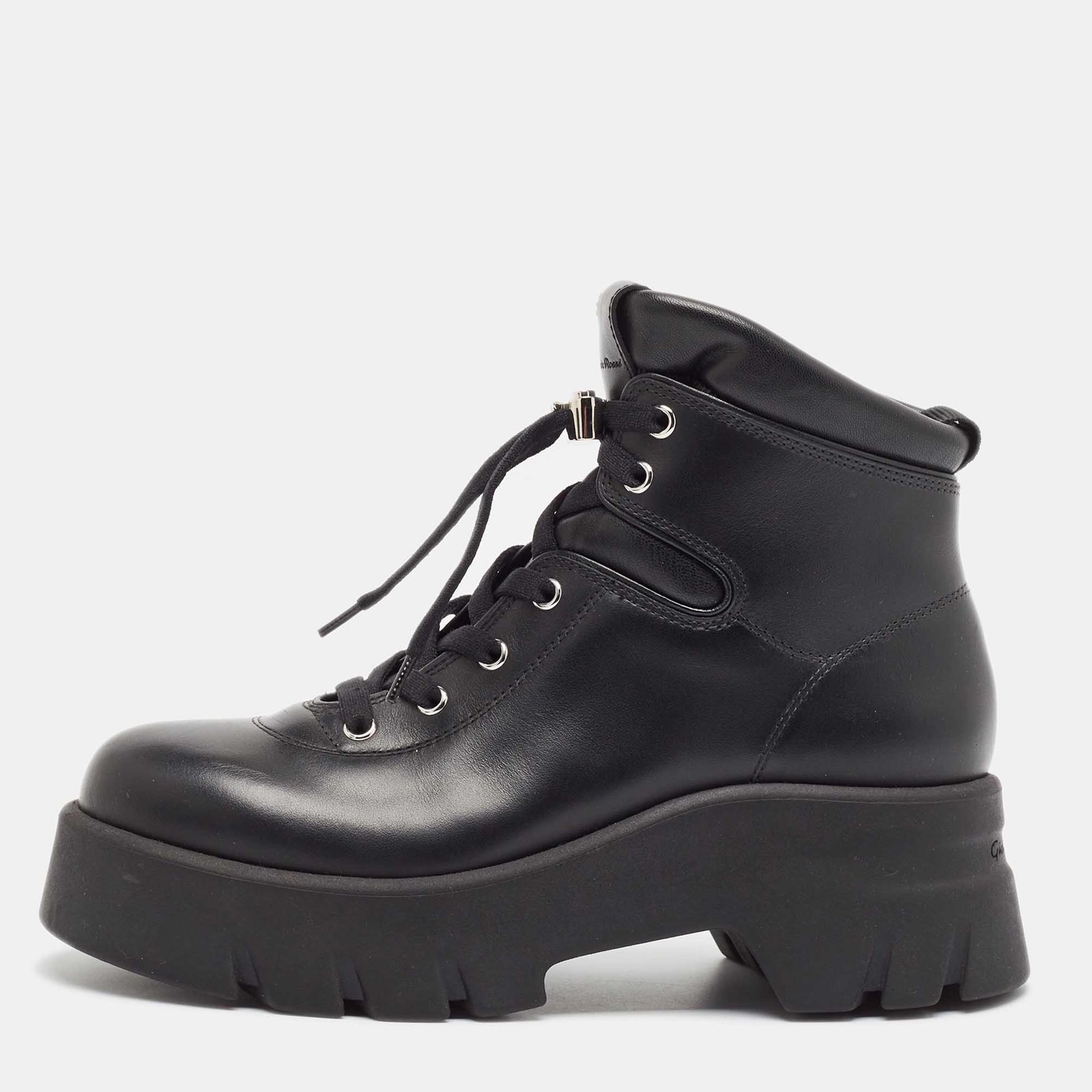 Gianvito Rossi Black Leather Vancouver Boots Size 39