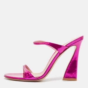 Gianvito Rossi Metallic Pink Leather Aura Sandals Size 38.5