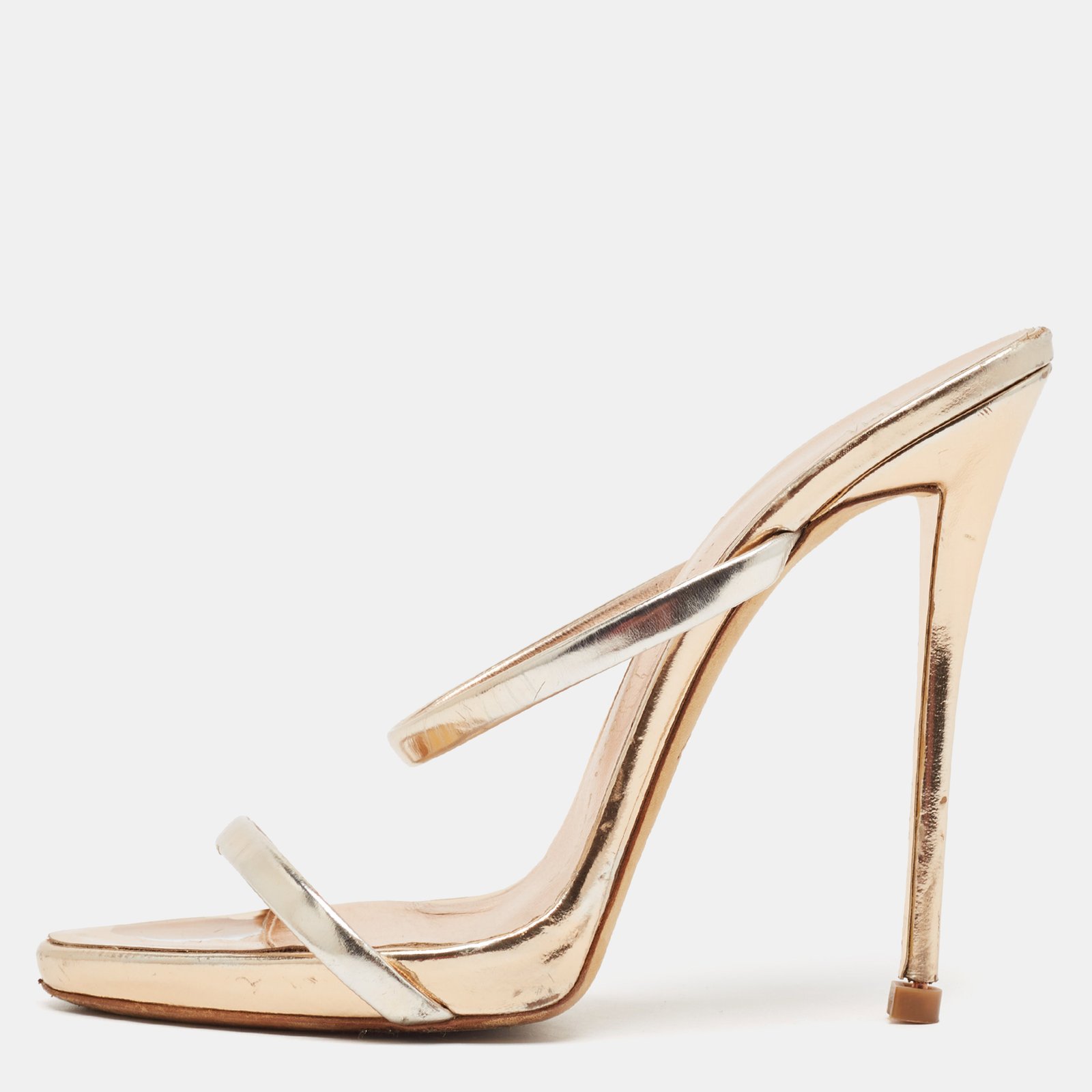 Giuseppe Zanotti Rose Gold Leather Darsey Sandals Size 37