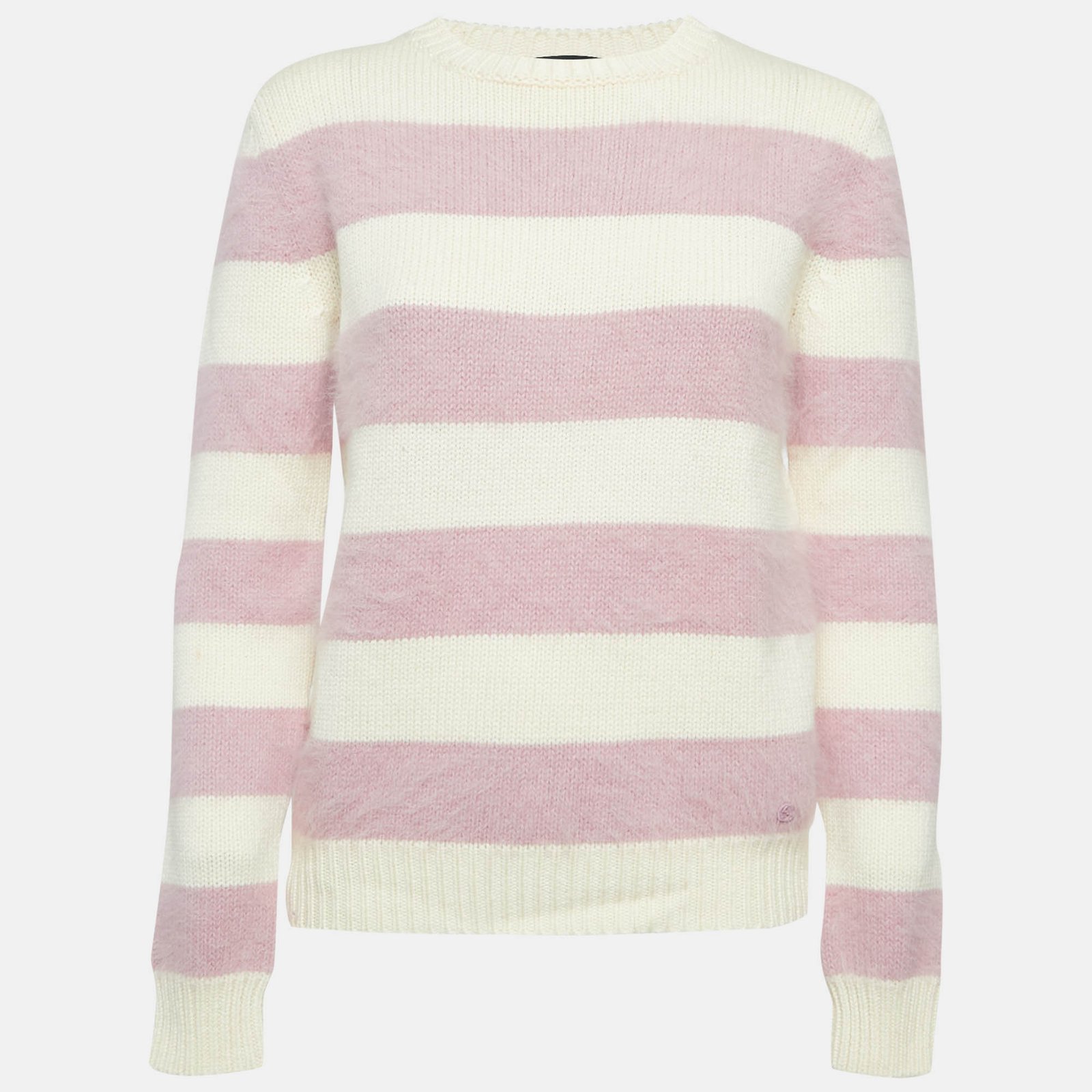 Gucci Pink/Cream Stripe Wool Sweater XS