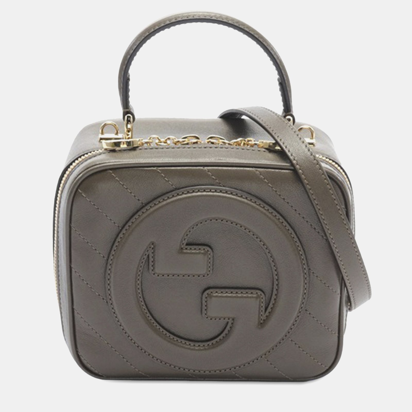 Gucci Sakai Be Green Calfskin Diagonal Stitched Blondie Top Handle Bag