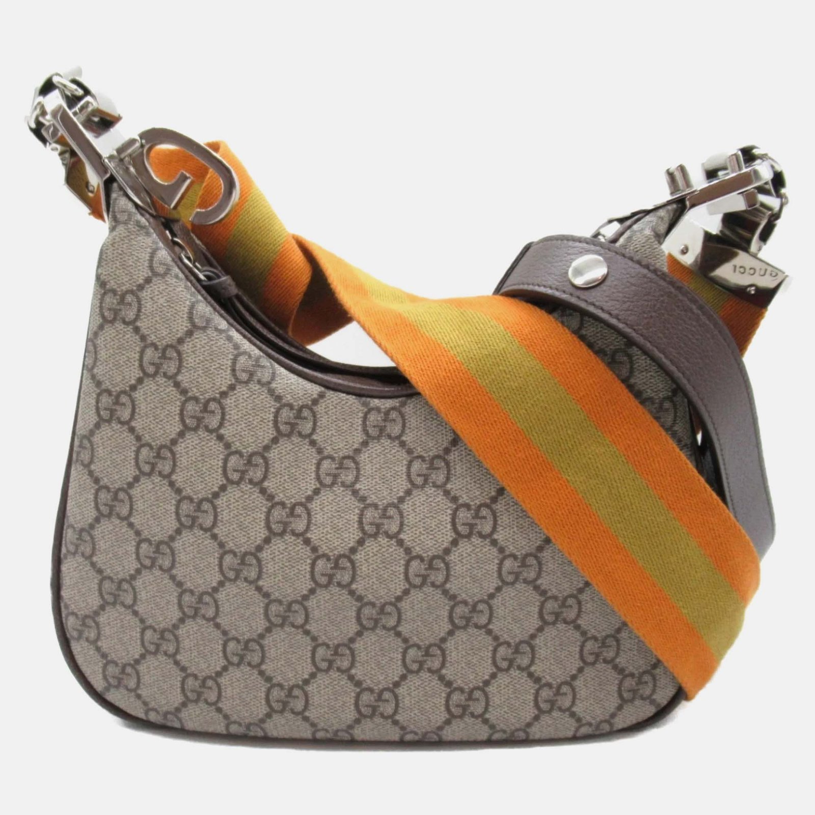 Gucci Beige Brown Canvas GG Shoulder Bag