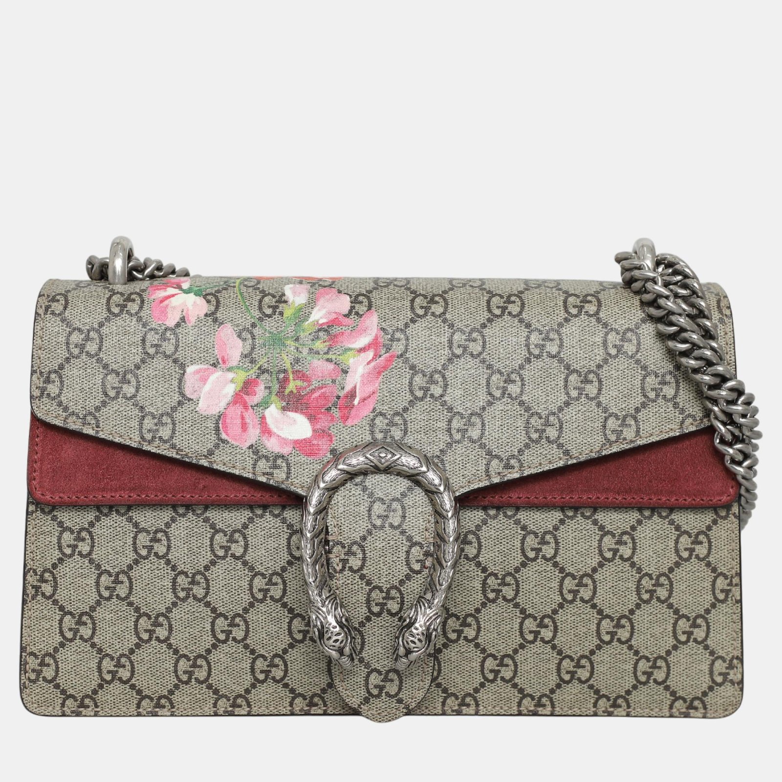 Gucci Multicolor Coated Canvas GG Supreme Blooms Small Dionysus Bag