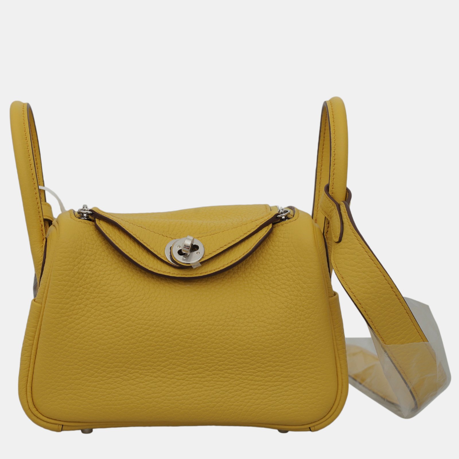 Hermes Sun Clemence Leather Mini Lindy Bag