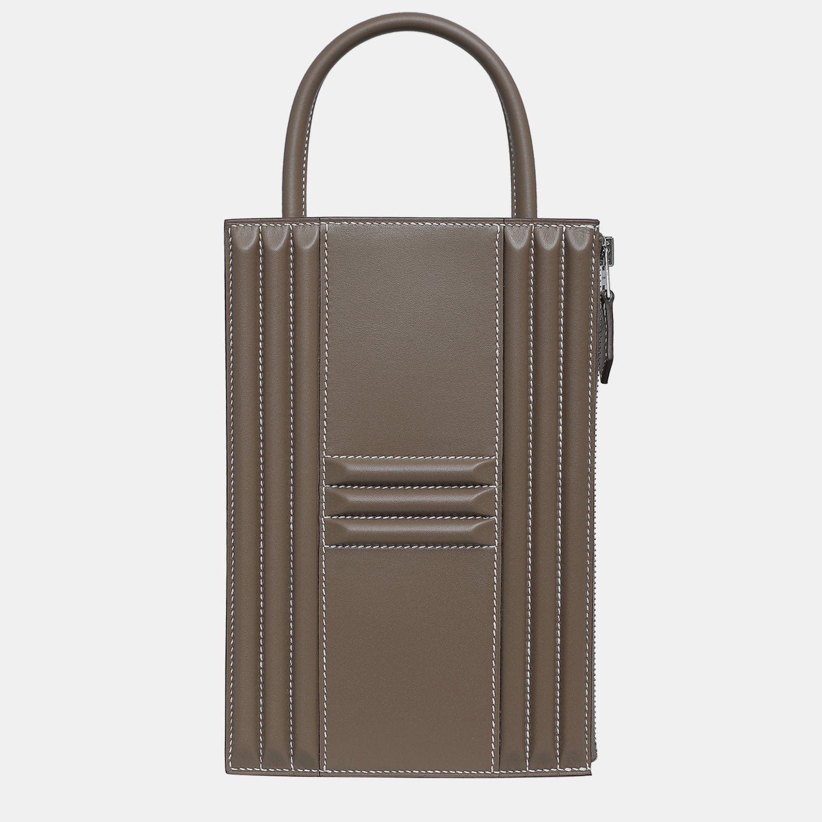 Hermes Etoupe Tadelakt Leather H Cadena Lock Bag