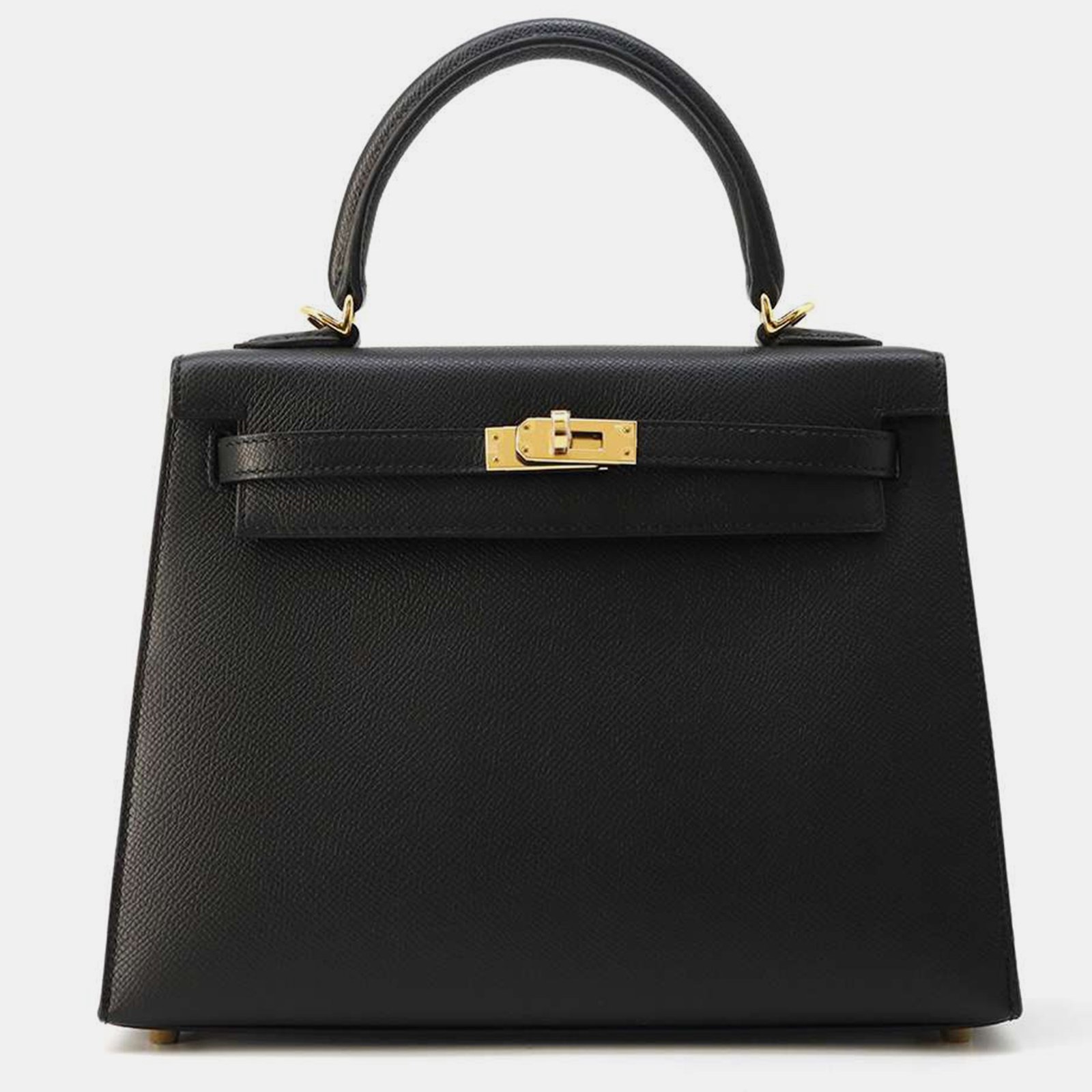 Hermes Black Epsom Kelly Sellier Bag Size 25