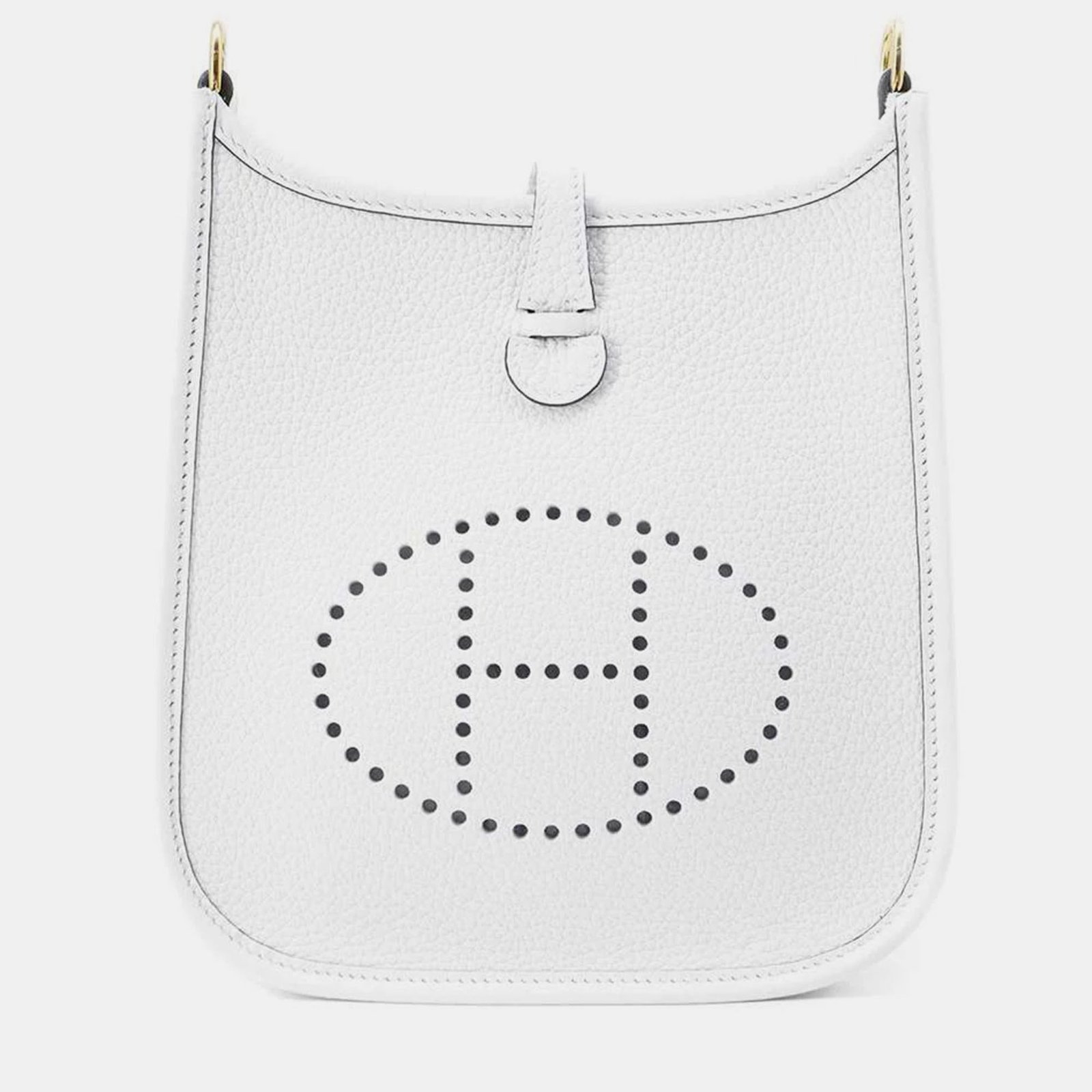Hermes New White Taurillon Clemence Size TPM Evelyne