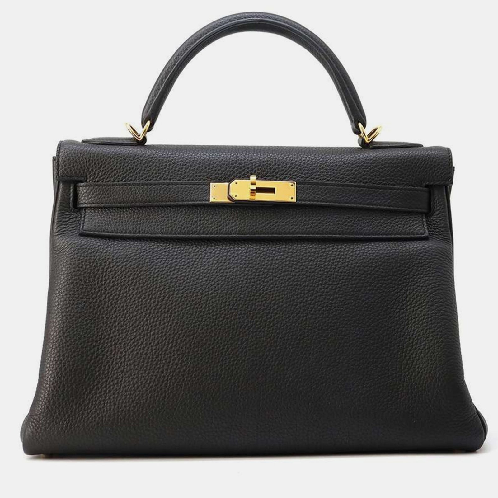 Hermes Retourne Black Togo Leather Kelly 32 Bag