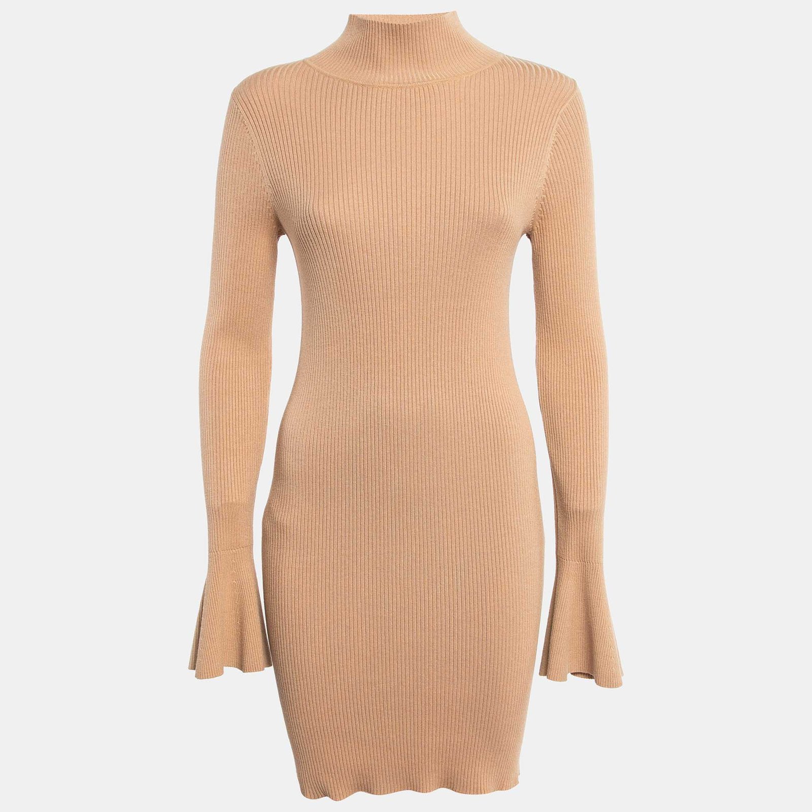 House of Harlow 1960 x Revolve Brown Rib Knit Turtleneck Bodycon Dress M