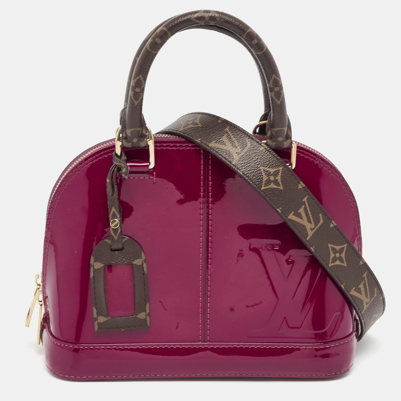 Louis Vuitton Burgundy Vernis Miroir Alma BB Bag