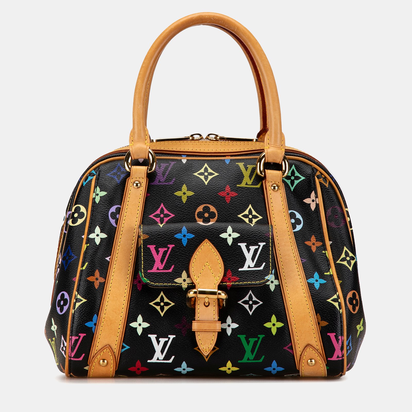 Louis Vuitton Black Monogram Multicolor Canvas Priscilla Bag