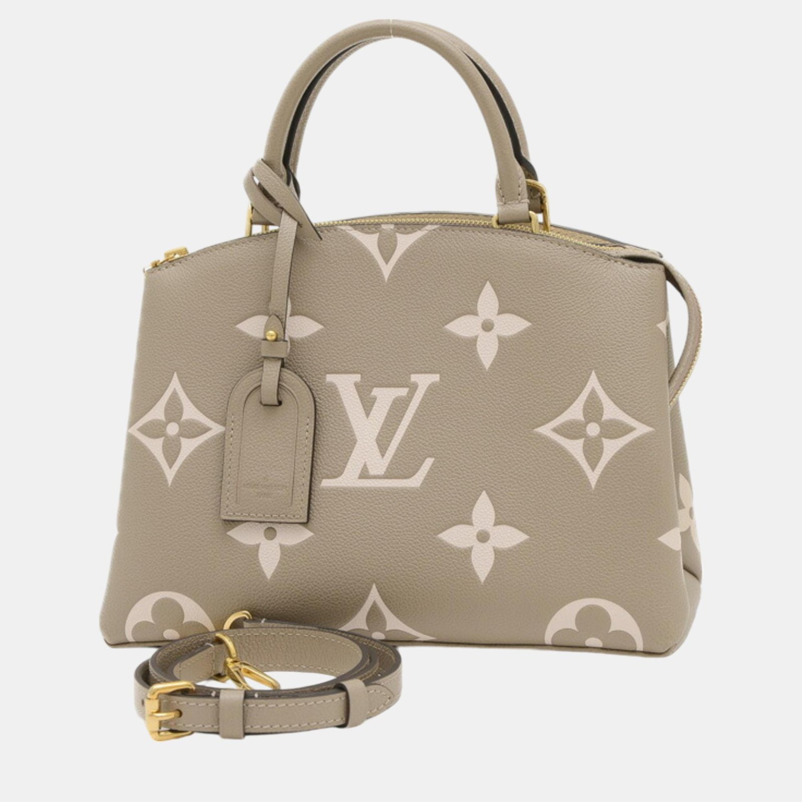 Louis Vuitton Monogram Empreinte Petit Palais Pm Tourterelle Creme Handbag